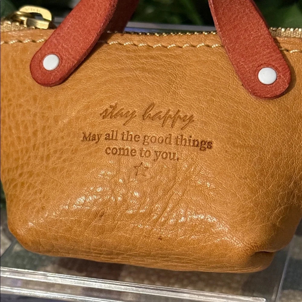 Tan Leather Women's Bag Keychain